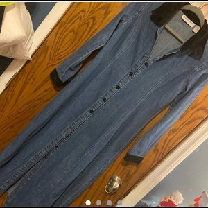 RARE, SOPHIA ROSE VINTAGE DENIM DRESS W/ VELOUR ACCENTS!!